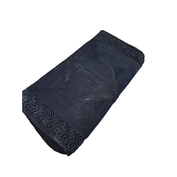 Vintage Black Woven Envelope Clutch - Picture 4 of 11
